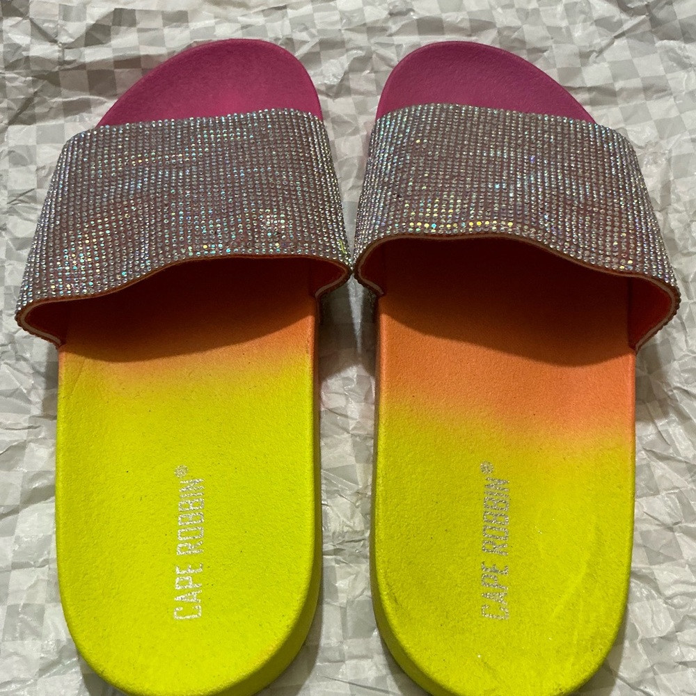 Cape Robbin Pink and Yellow Gradient Sandals